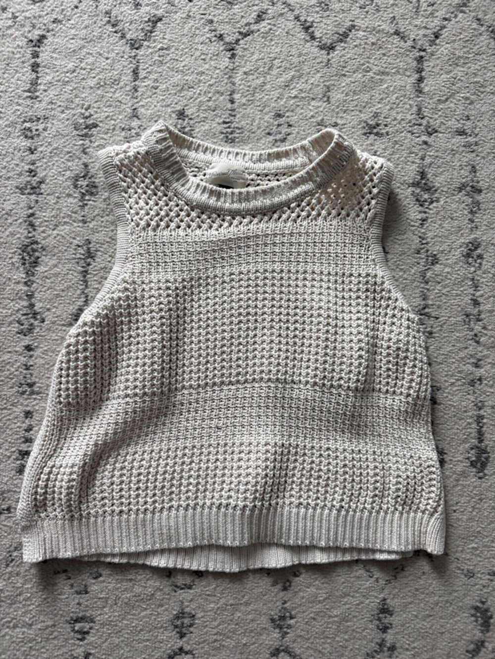 Universal Thread Cream Open-Weave Knit Tank Top